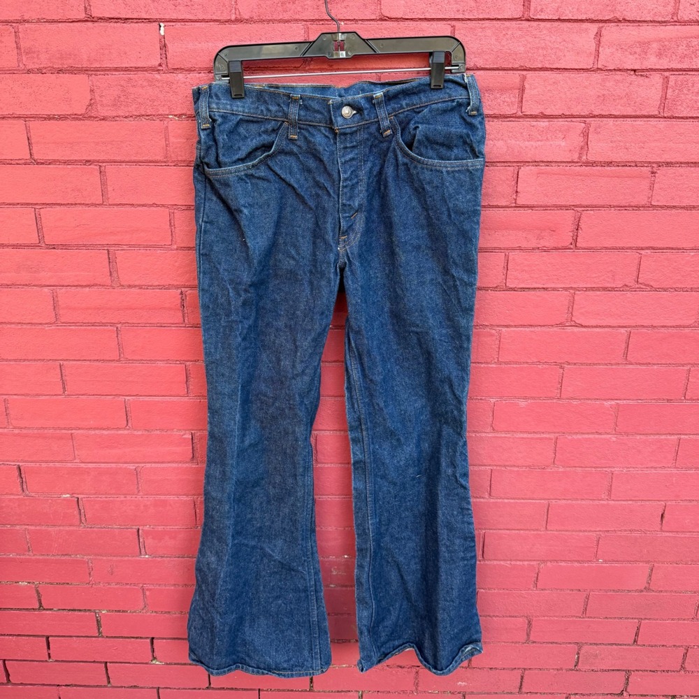 Vtg Levis 517 Orange Tab Jeans Mens 32x30‎ Dark Wash Bell Bottom Pants 684 0217